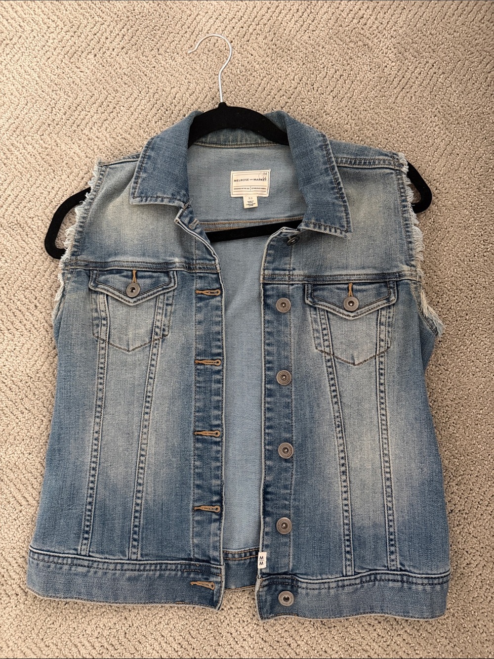 Melrose and Market Light Blue Denim Sleeveless Jacket